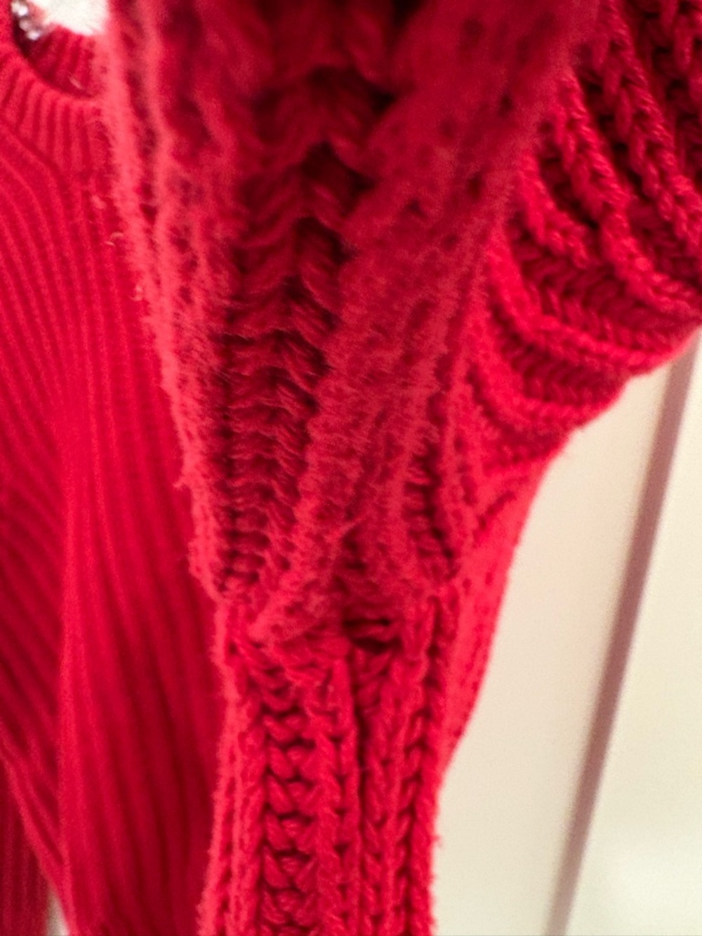 J.Crew Knit Heritage Cotton Fisherman Crewneck Sweater in Racing Red Sz Medium - Picture 9 of 16